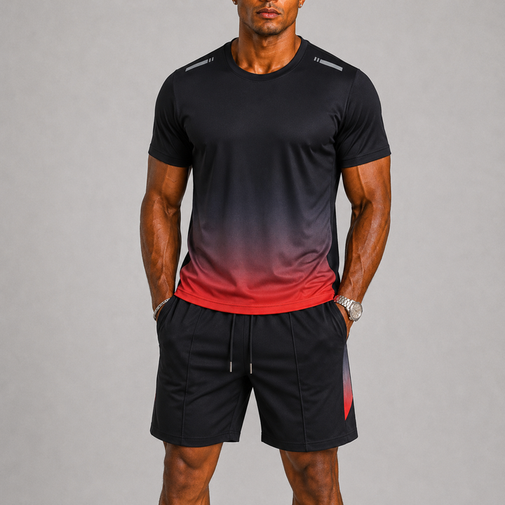 Sportliches Atmungsaktives Herren T-Shirt und Shorts Set
