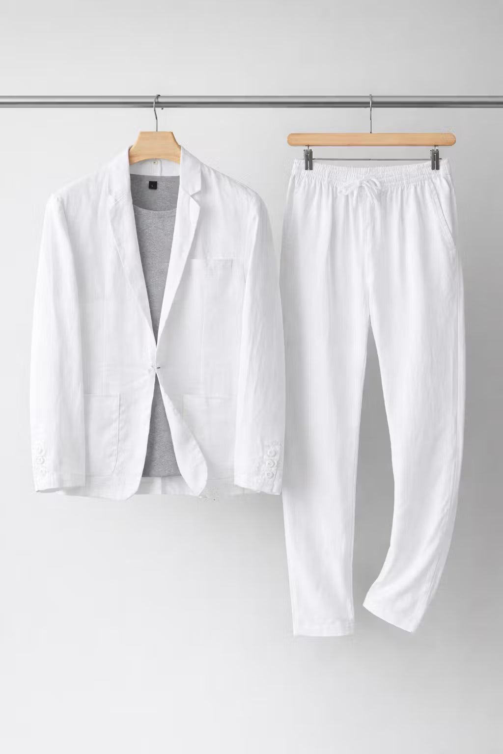 Lässiges Leinen Herren Anzug-Set mit Blazer und Hose