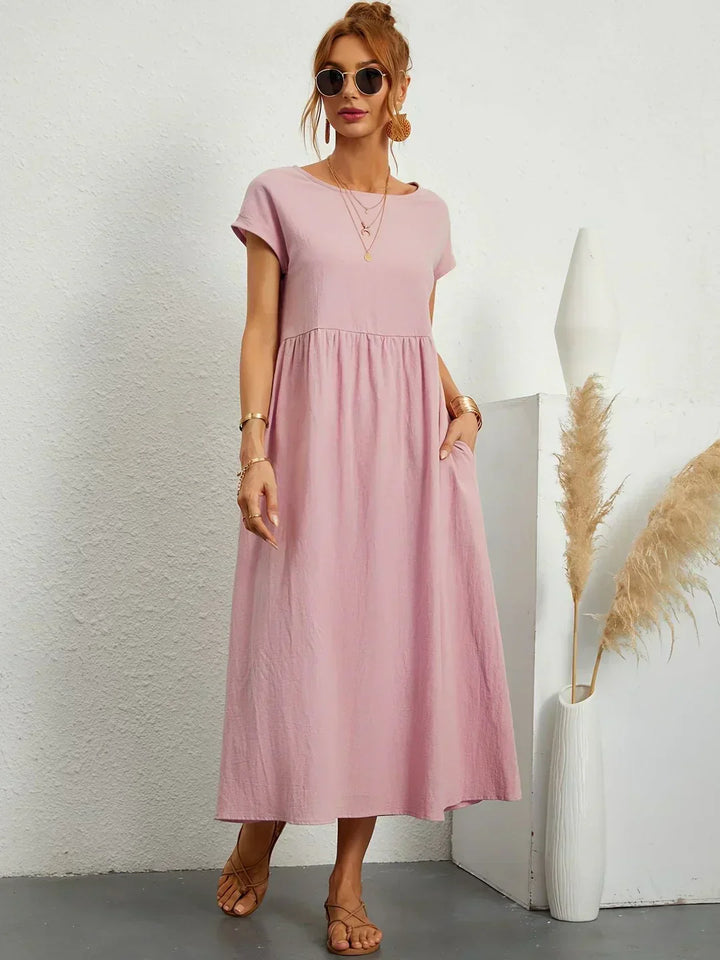 Elegantes Fließendes Damen Midikleid