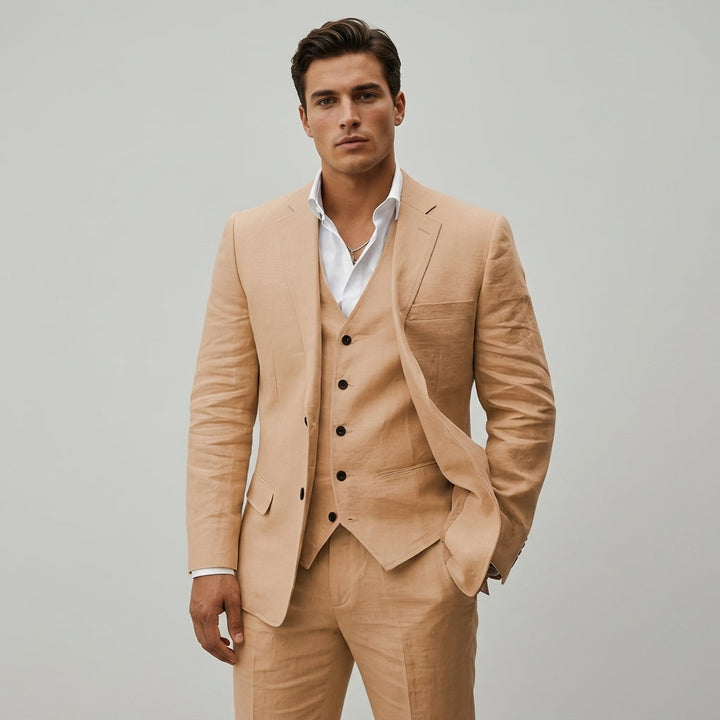 Eleganter Klassischer Herren Dreiteiliger Anzug
