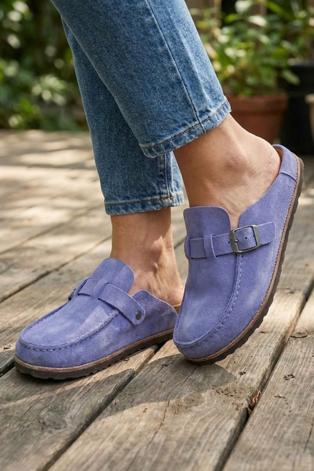 Bequeme Geschlossene Damen Clogs mit Schnalle