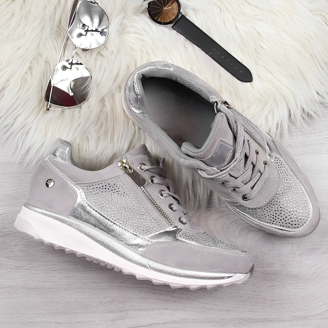 Atmungsaktive Ergonomische Damen Sneakers mit Reißverschluss