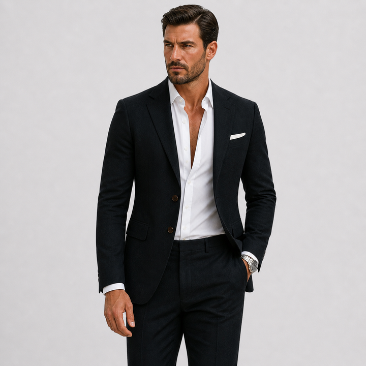 Eleganter Atmungsaktiver Herren Leinenanzug