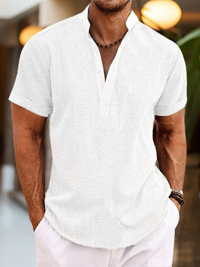 Elegantes Bequemes Herren Poloshirt mit V-Ausschnitt