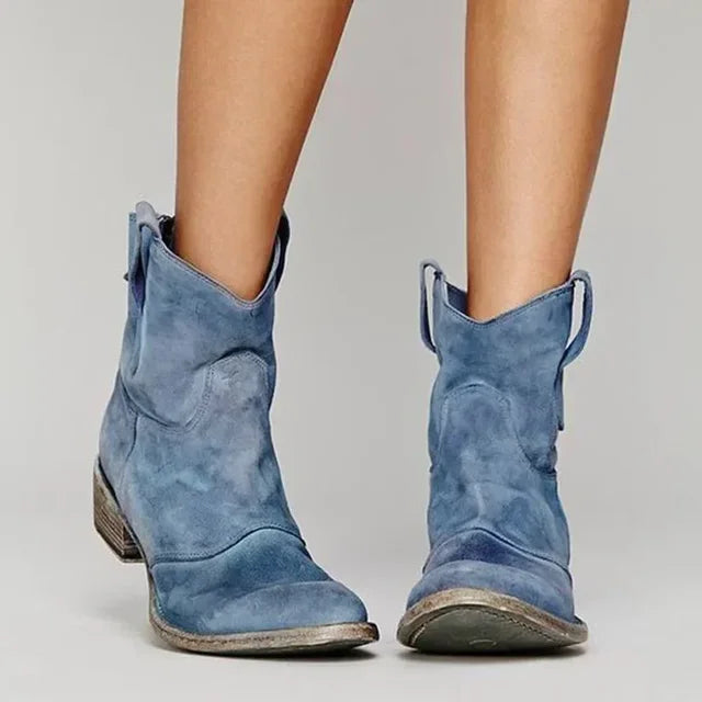 Vintage Western Damen Stiefeletten aus Leder