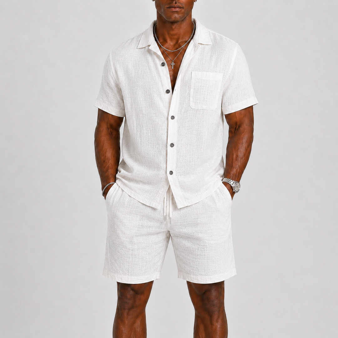 Leichtes Sommerliches Herren Leinen-Set