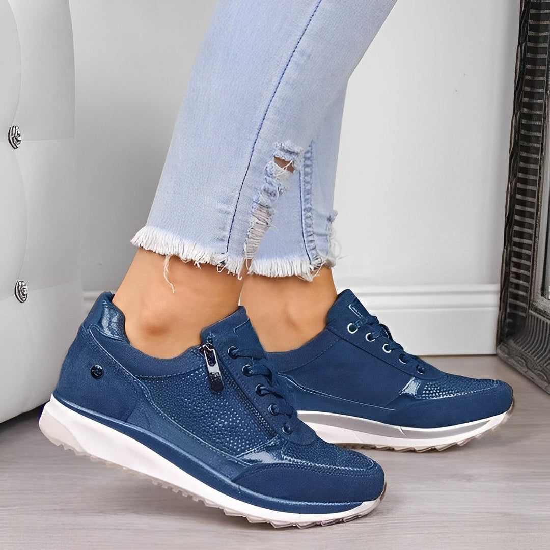 Atmungsaktive Ergonomische Damen Sneakers mit Reißverschluss