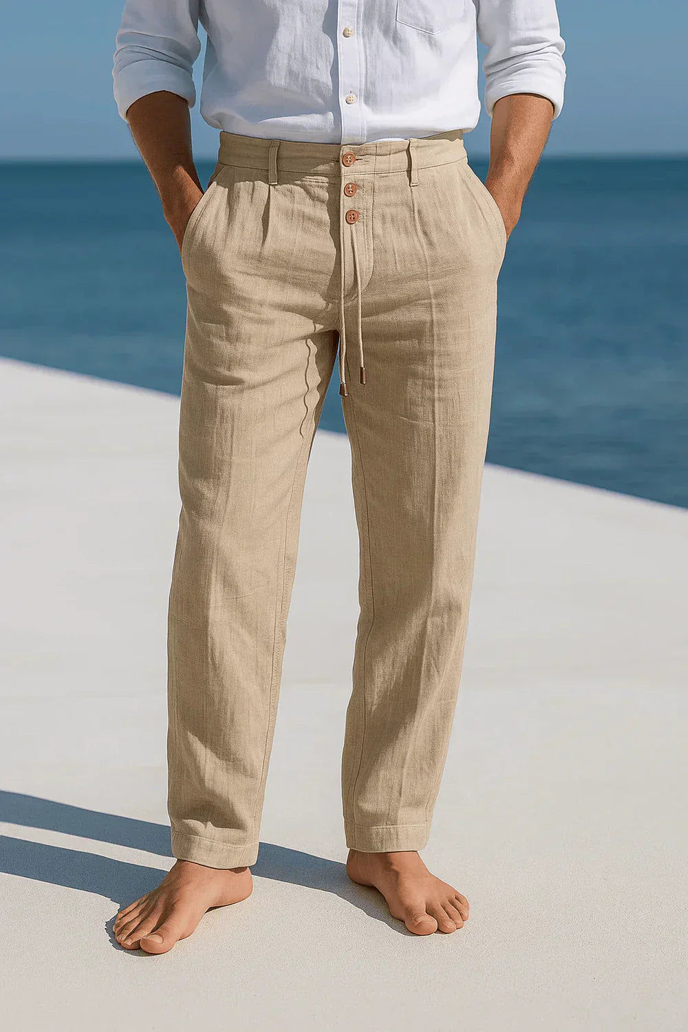 Leichte Atmungsaktive Herren Sommerhose aus Baumwolle