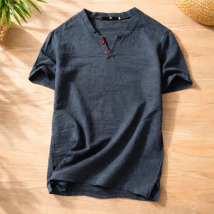 Weiches Atmungsaktives Herren Henley T-Shirt