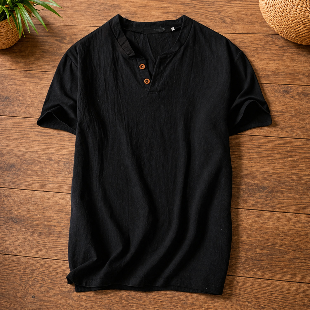 Weiches Atmungsaktives Herren Henley T-Shirt
