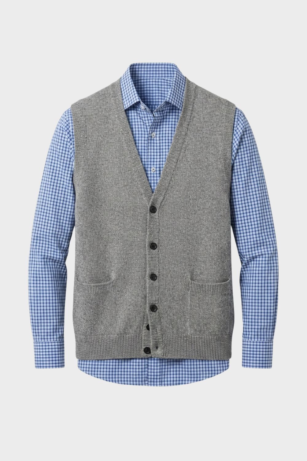 Klassische Herren Strickweste mit V-Ausschnitt