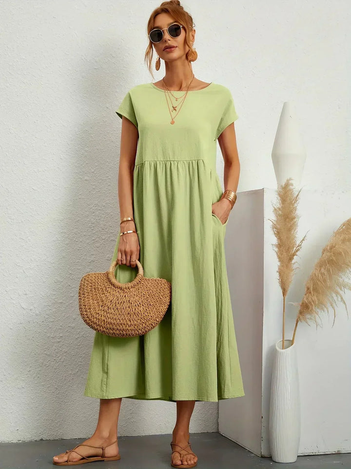 Elegantes Fließendes Damen Midikleid
