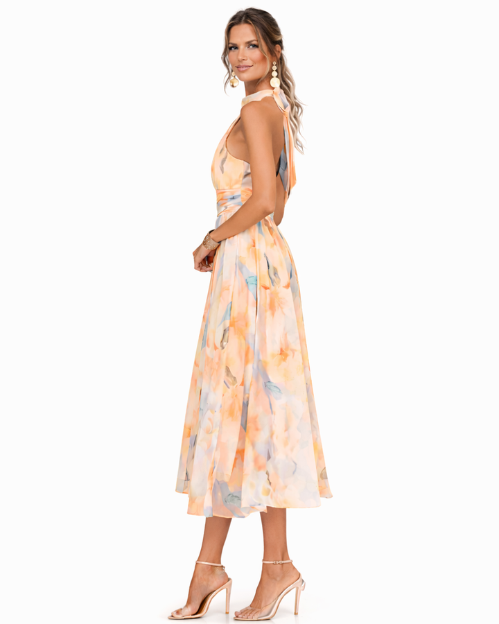 Luna | Elegantes Neckholder Maxikleid Sommer für Hochzeitsgäste 2