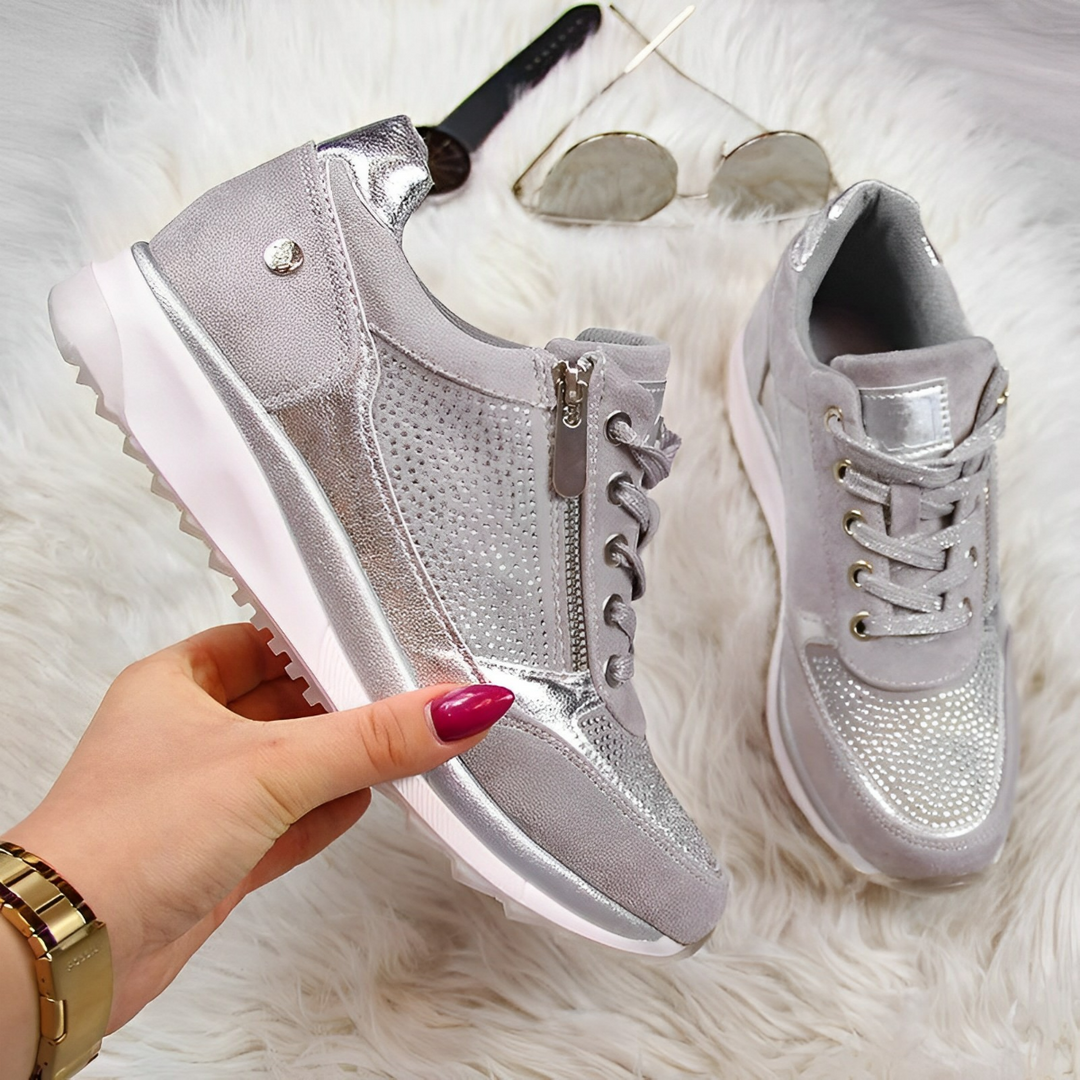 Atmungsaktive Ergonomische Damen Sneakers mit Reißverschluss