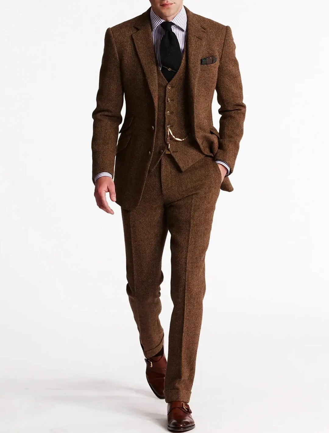 Harrington Oxford | Men’s Three-Piece Tweed Tuxedo – Classic Tailored Suit Set Harrington Oxford