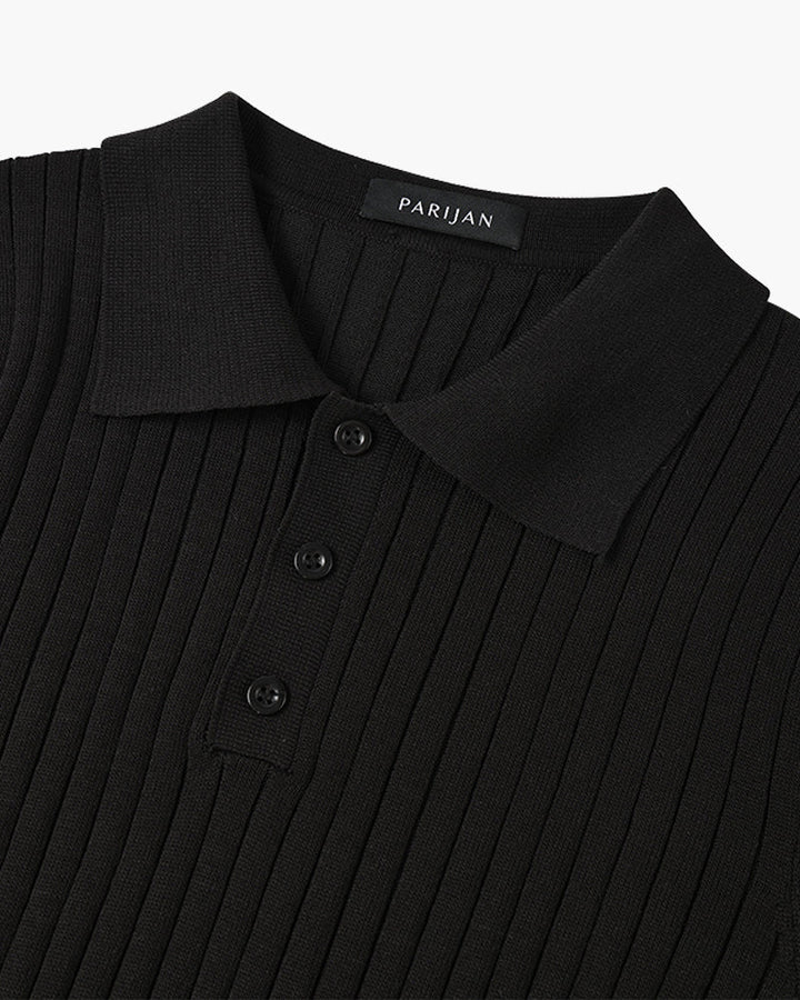 Elegantes Gestricktes Herren Poloshirt aus Baumwolle
