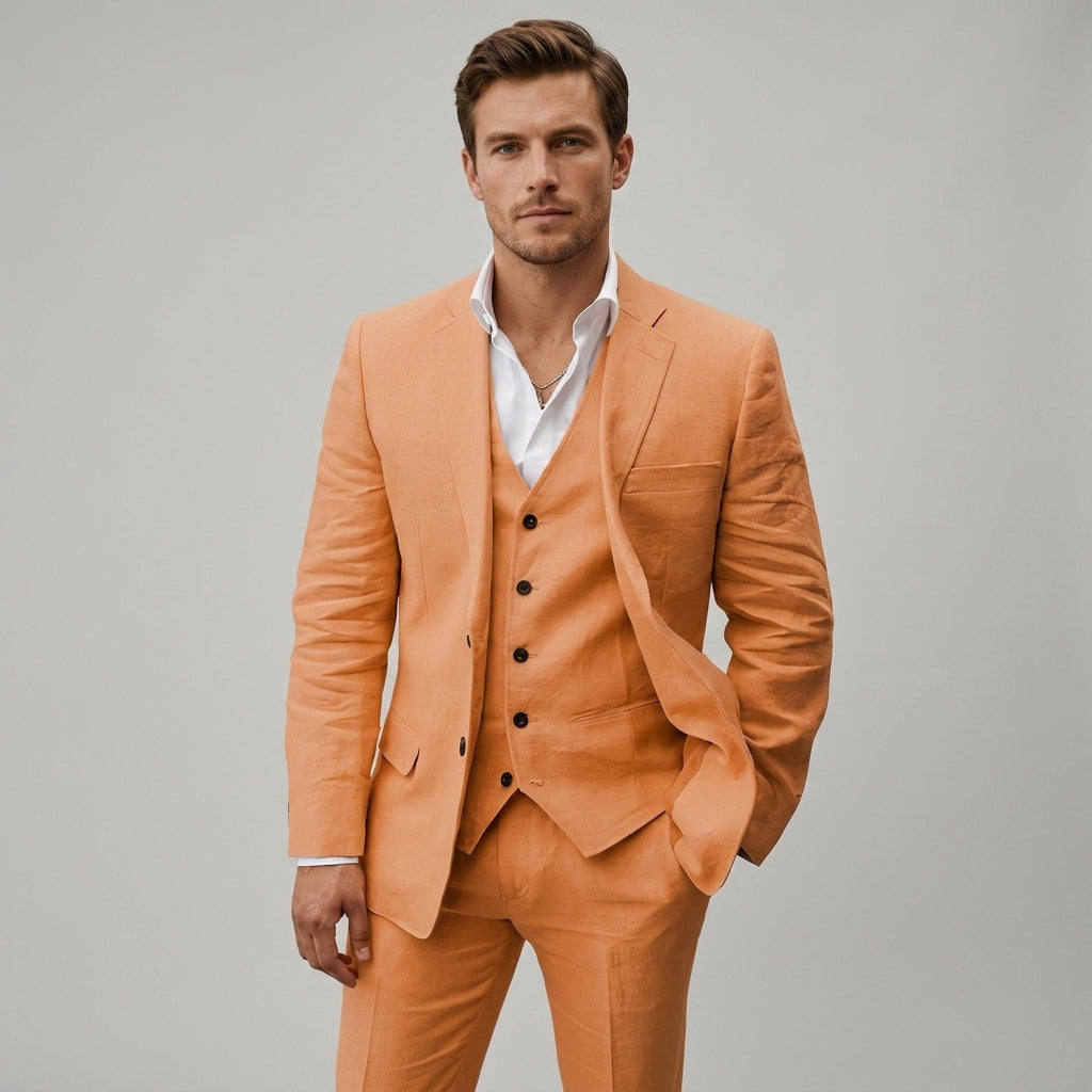 Eleganter Klassischer Herren Dreiteiliger Anzug