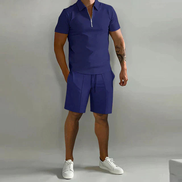 Elegantes Sommerliches Herren Polo- und Shorts-Set