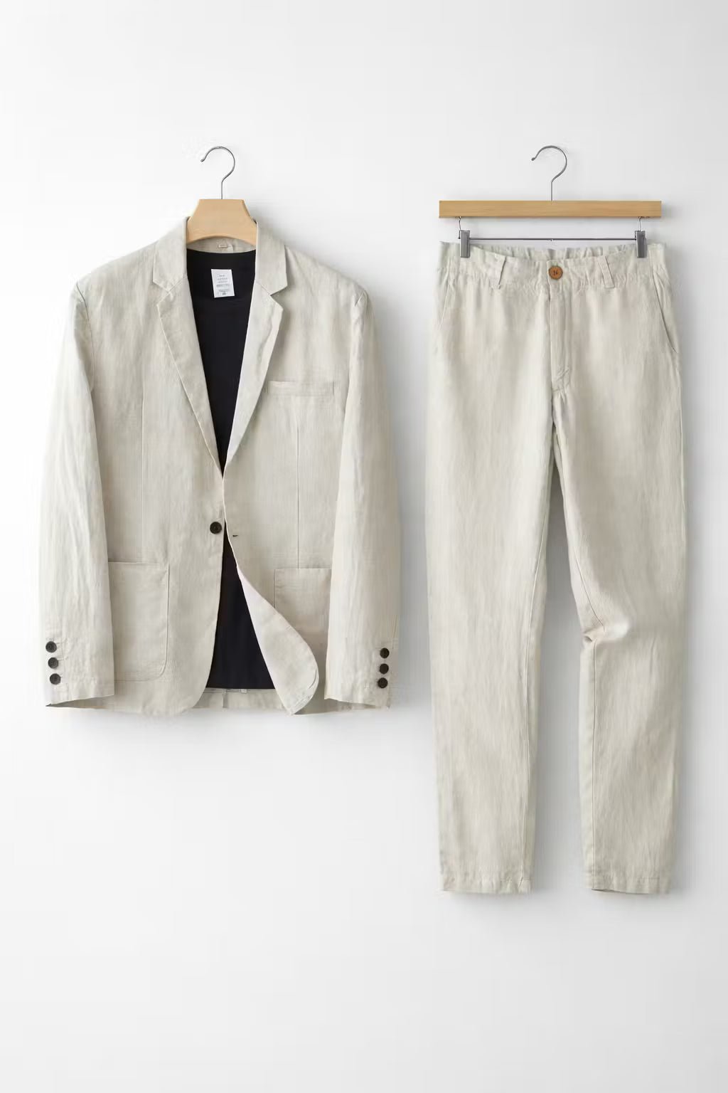 Lässiges Leinen Herren Anzug-Set mit Blazer und Hose