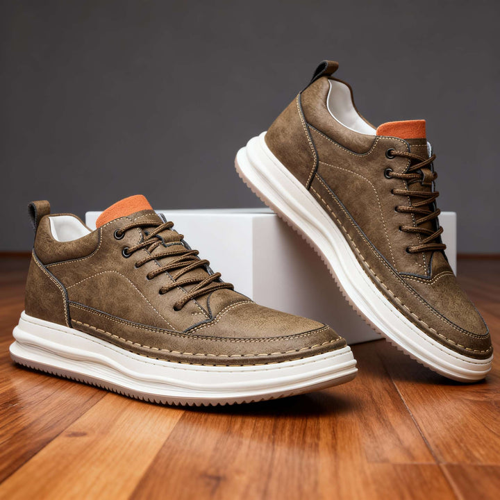 Moderne Bequeme Herren Leder-Sneaker