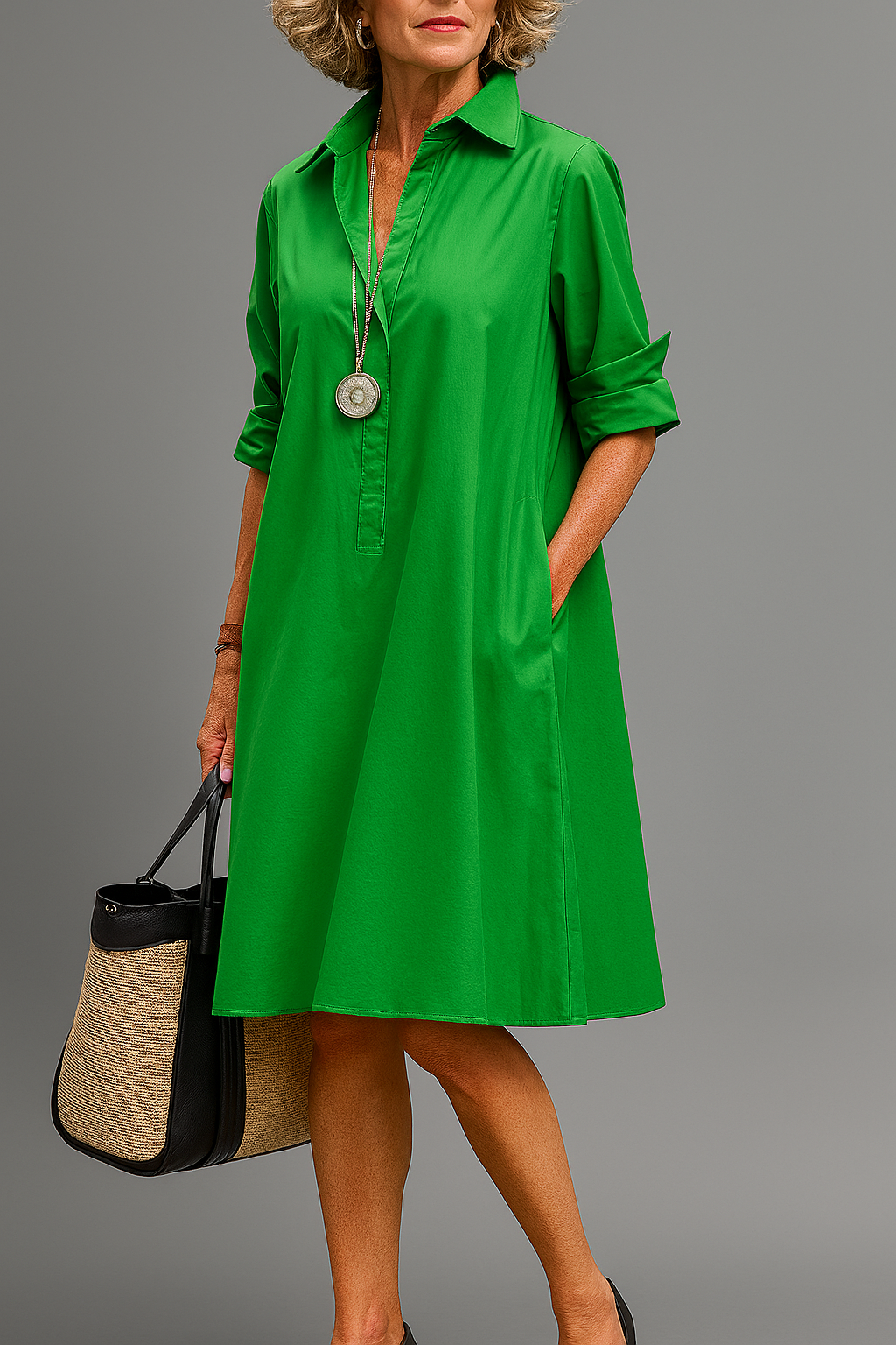 Elegantes Damen Hemdblusenkleid