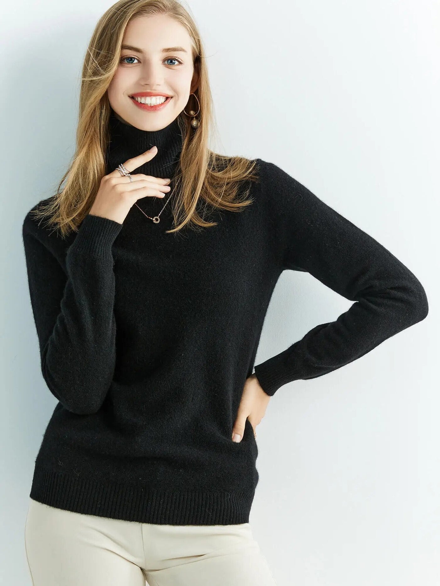 Kuscheliger und warmer Damen Rollkragenpullover aus Merinowolle