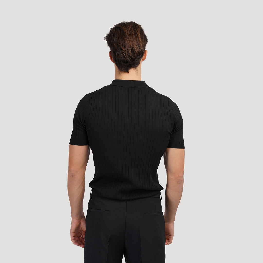 Elegantes Gestricktes Herren Poloshirt aus Baumwolle