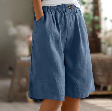 Bequeme Luftige Damen Leinen-Bermudashorts