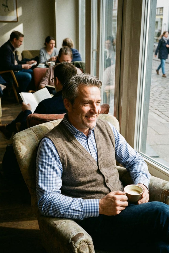 Klassische Herren Strickweste mit V-Ausschnitt