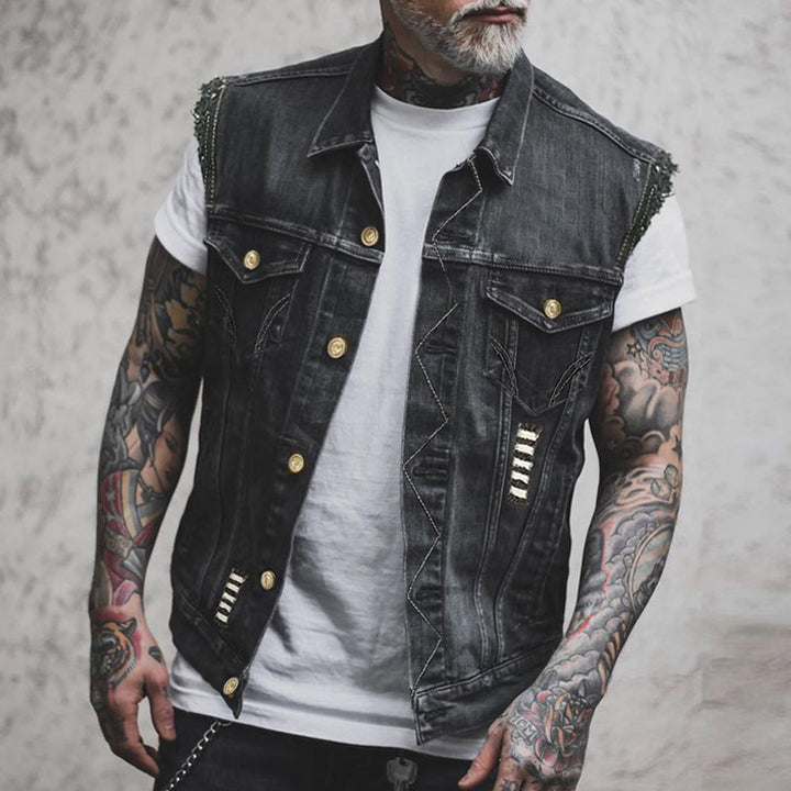Lässige Vintage-Denim Herren Weste
