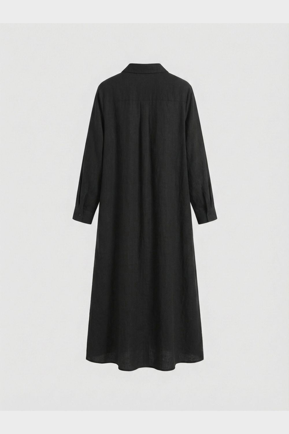 Elegantes Langes Damen Hemdblusenkleid mit Knopfleiste