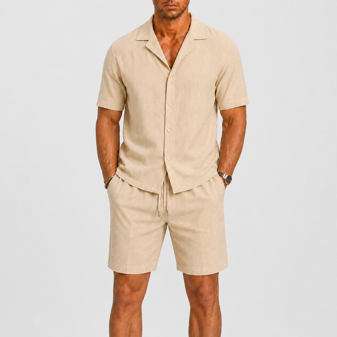 Leichtes Sommerliches Herren Leinen-Set