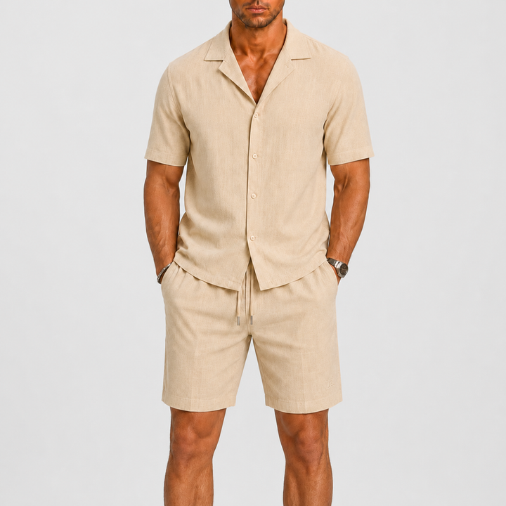 Leichtes Sommerliches Herren Leinen-Set