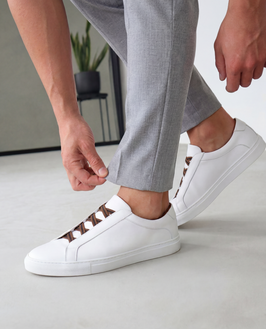 Elegante Lässige Herren Leder-Sneaker