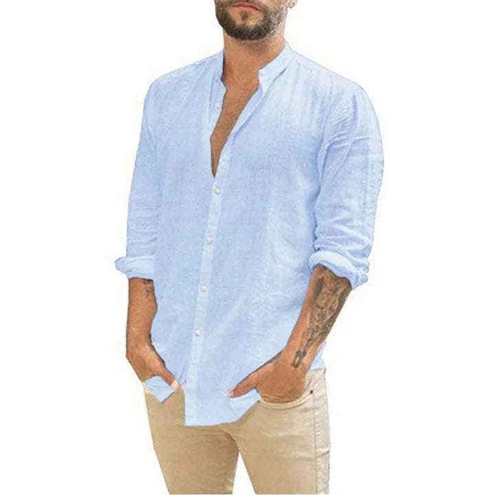 Elegantes Atmungsaktives Herren Leinenhemd