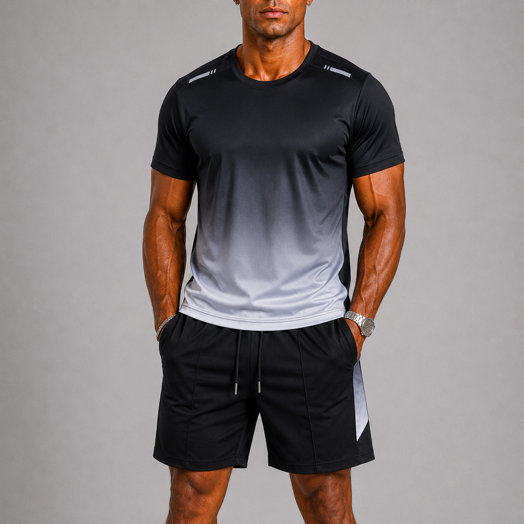 Sportliches Atmungsaktives Herren T-Shirt und Shorts Set