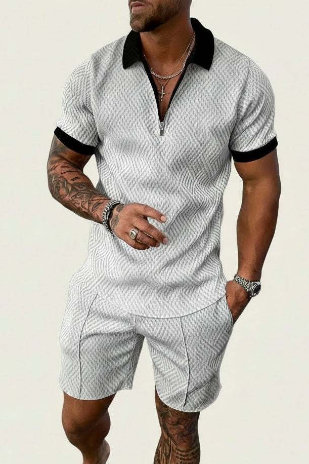 Elegantes Sommerliches Herren Hemd-Shorts-Set