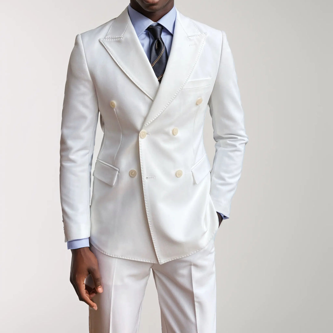 Eleganter Zweireiher Herren Anzug mit Spitzrevers