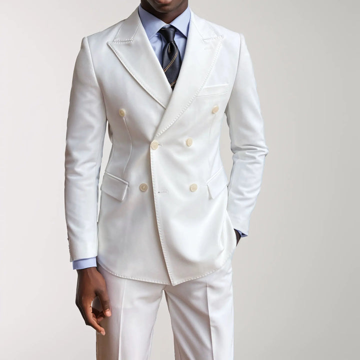 Eleganter Zweireiher Herren Anzug mit Spitzrevers