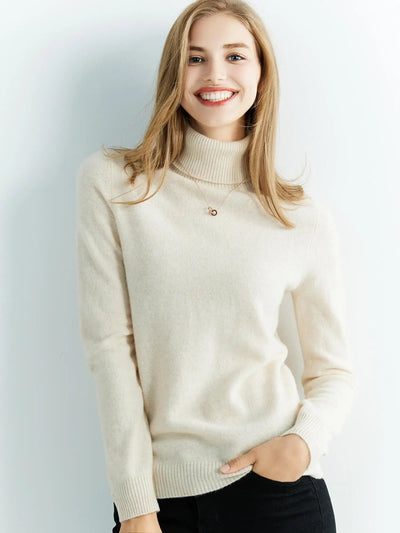 Kuscheliger und warmer Damen Rollkragenpullover aus Merinowolle