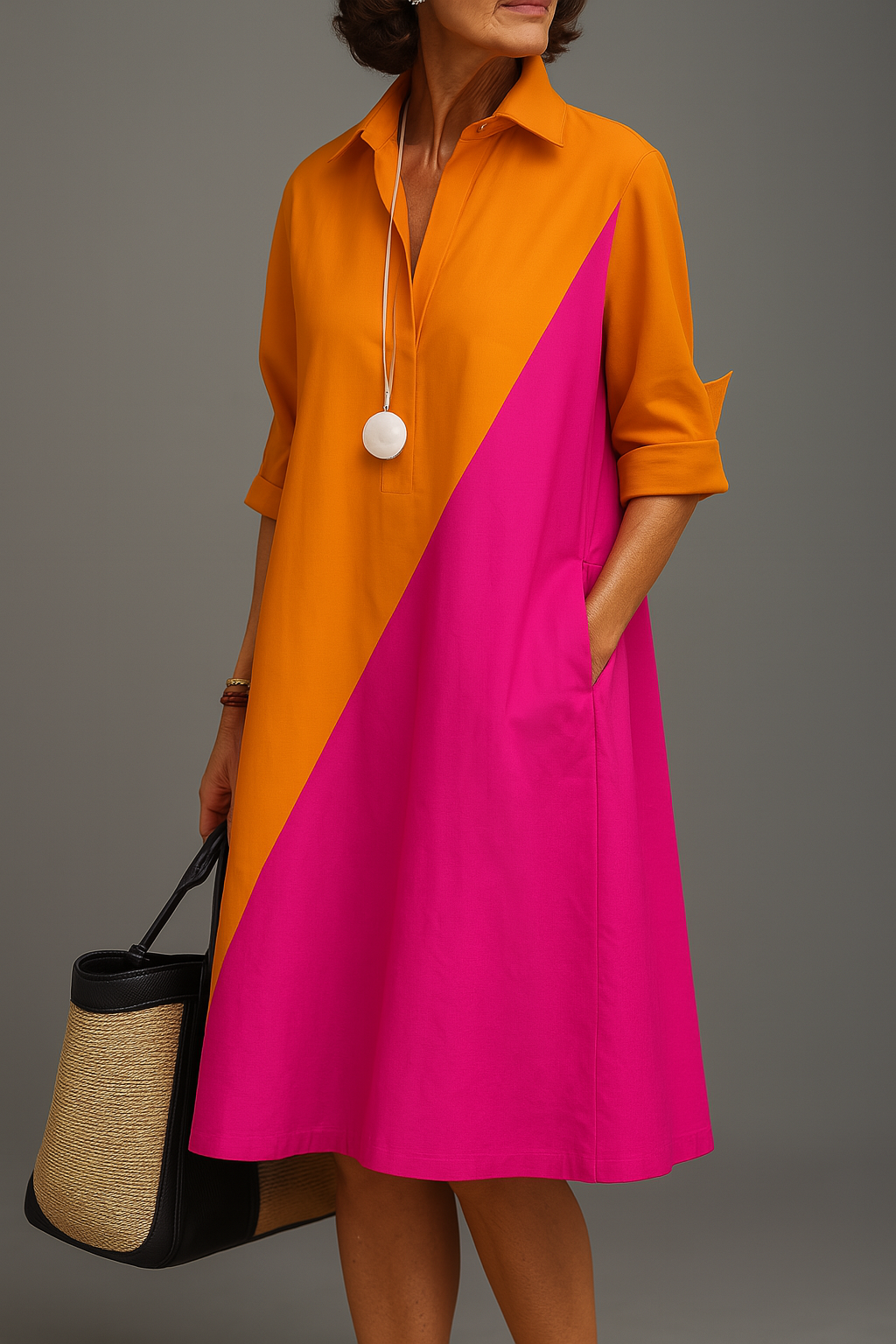 Elegantes Damen Hemdblusenkleid