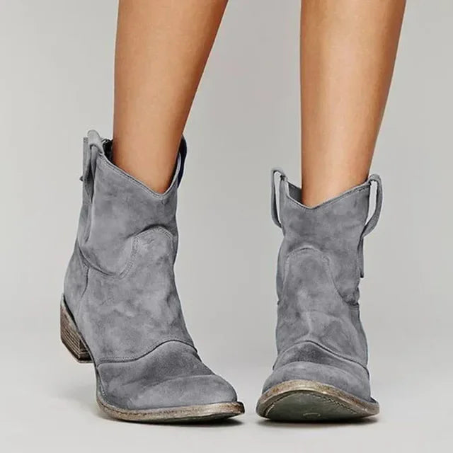Vintage Western Damen Stiefeletten aus Leder