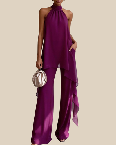 Elegantes Fließendes Damen Zweiteiler Set