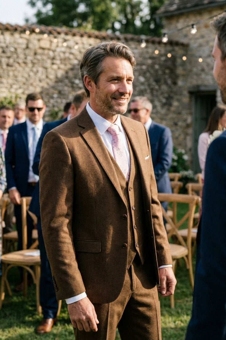 Eleganter 3-Teiliger Herren Anzug mit Weste