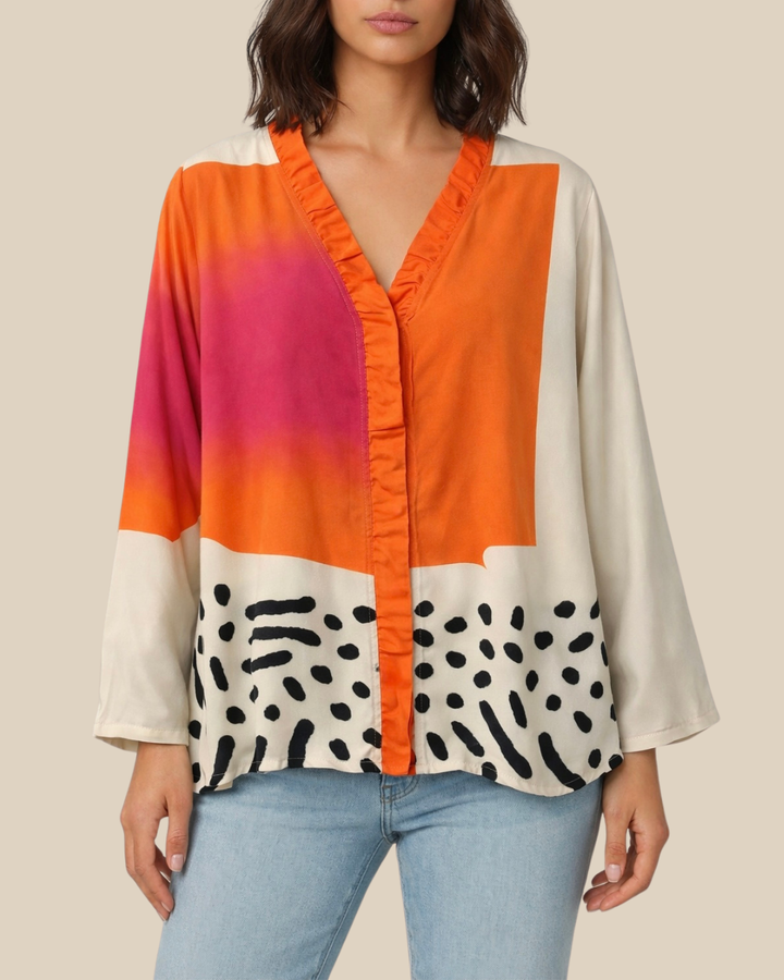 Elegante Fließende Damen Volantbluse