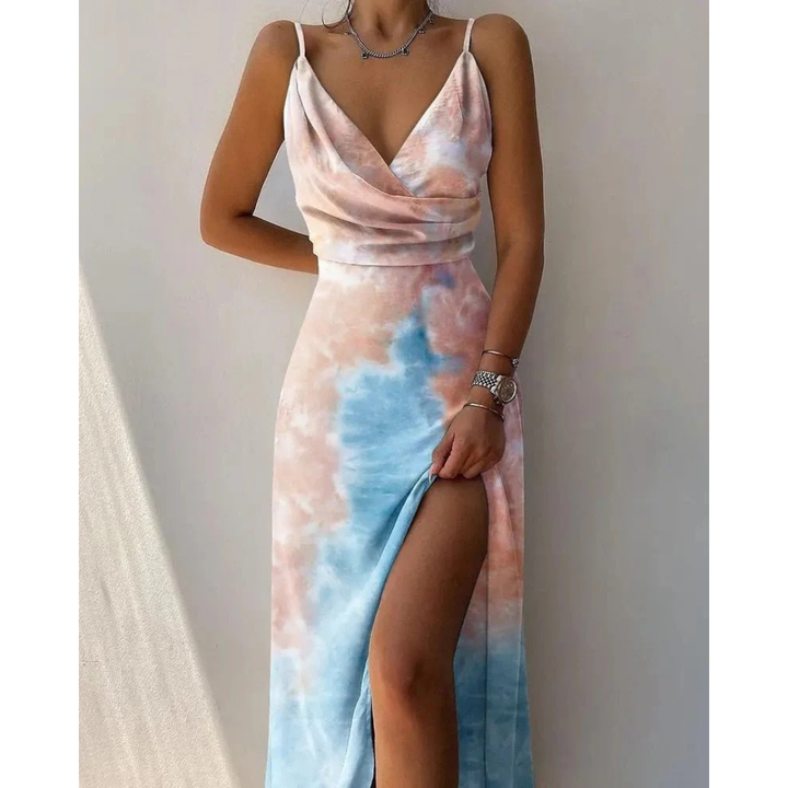 Elegantes Gemustertes Damen Maxikleid für den Sommer