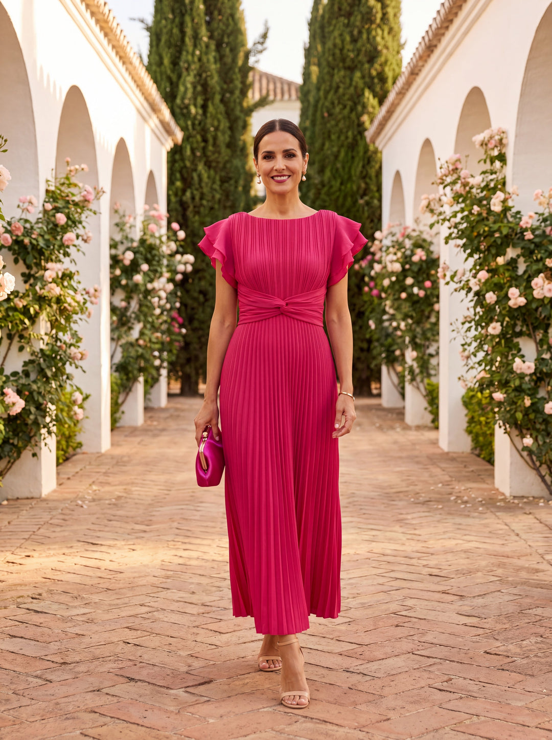 Elegantes Festliches Damen Midi-Kleid