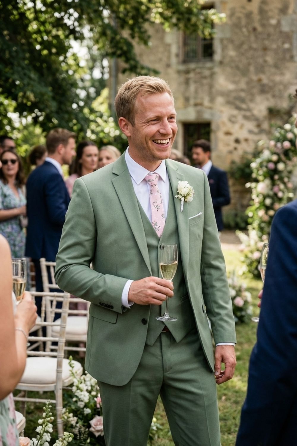 Eleganter 3-Teiliger Herren Anzug mit Weste