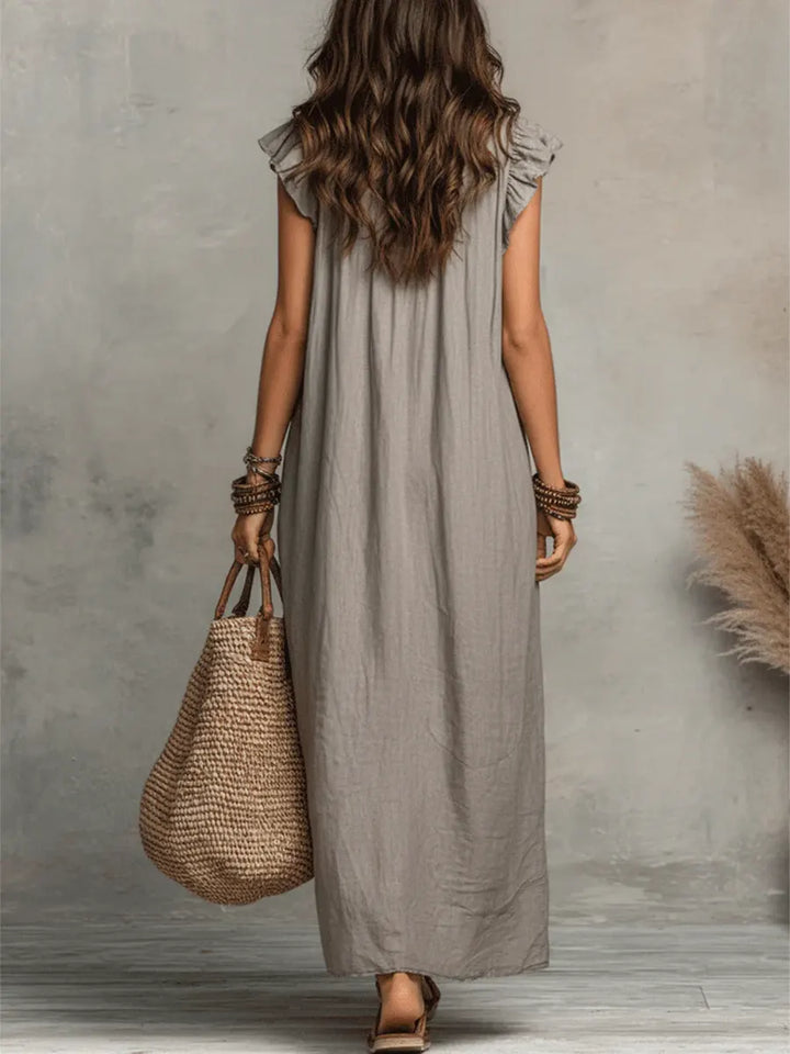 Luftiges Damen Maxikleid mit Rüschen