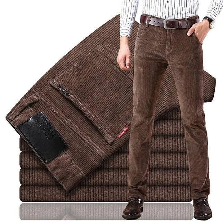 Manuel Klassische Herren Corduroy-Hose